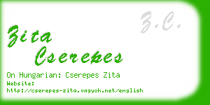 zita cserepes business card